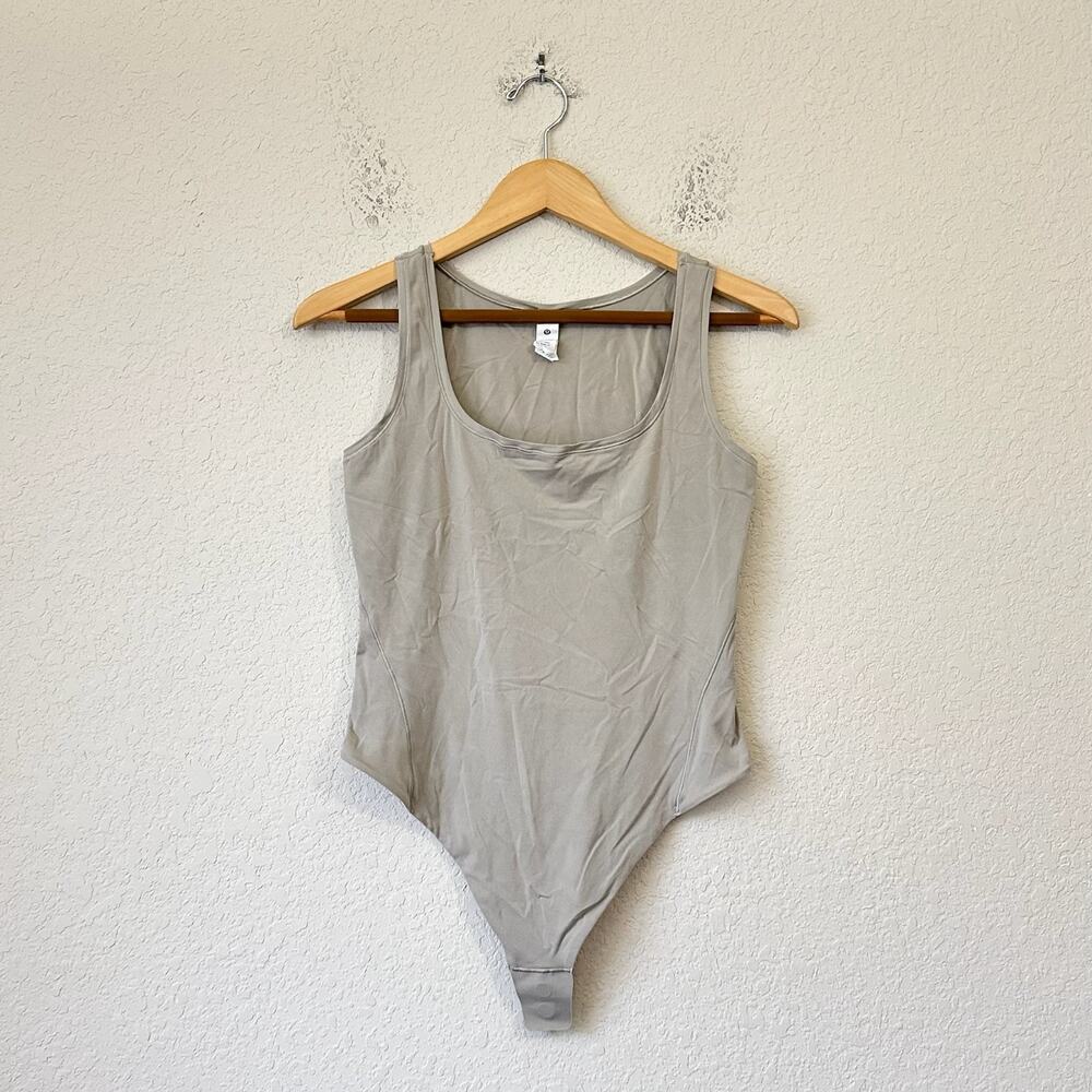 LULULEMON Wundermost Ultra Soft Nulu Bodysuit Beige Stretch Sleeveless